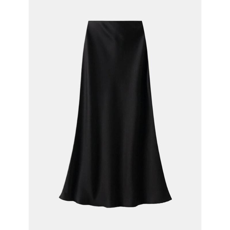 T230- Chân váy lụa 2 lớp đuôi cá khóe kéo sau Mộc She Nữ