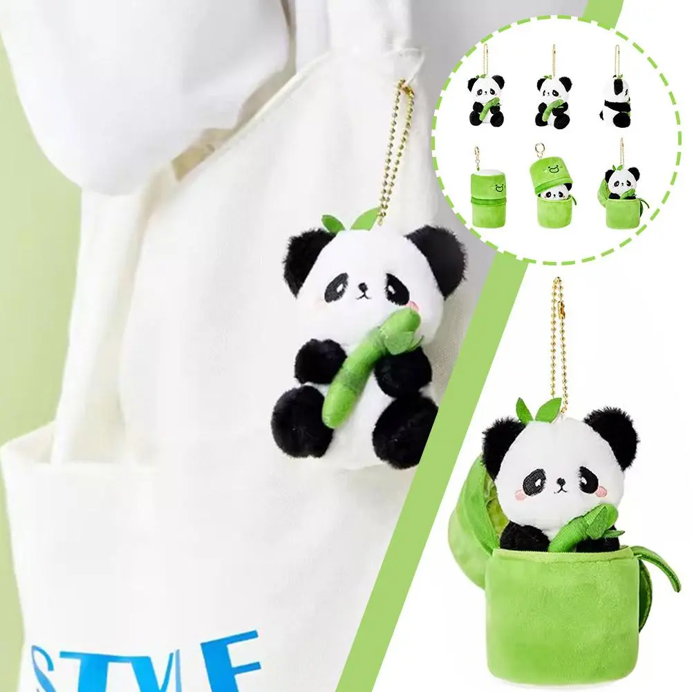 Đồ Chơi Nhồi Bông Gấu Trúc Tre, Búp Bê Gấu Trúc Treo 12cm, D9X5