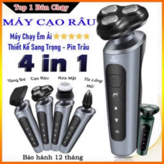 Máy Cạo Râu 9D Shaver 4in1 polka.store Tặng Kèm 6 Phụ Kiện Cao Cấp Bảo Hành 12 Tháng Lỗi 1 Đổi 1