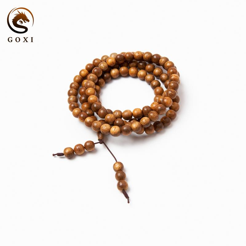 Tràng vòng tay gỗ trầm hương tốc cao cấp GOXI chính hãng, dây tràng trầm tốc 108 hạt phong thủy may mắn, Phụ Kiện sang trọng 5