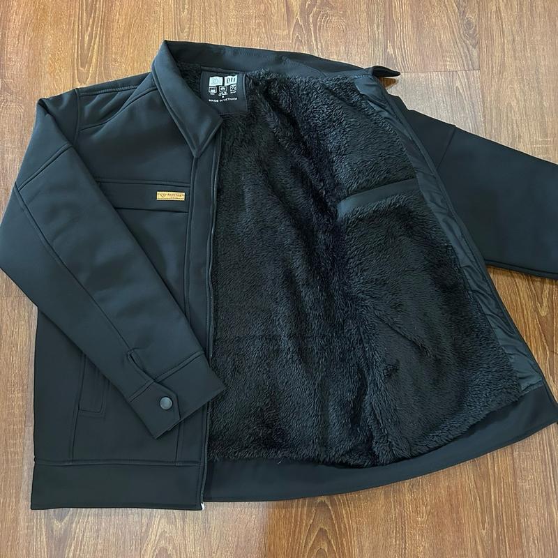 Áo khoác nam trung tuổi lót lông chống gió chống nước ít nhăn dành cho lứa tuổi trung niên