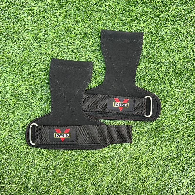 Găng Tay Tập Gym - Dây Kéo Lưng - Strap Da Bò Hỗ Trợ Tập Gym, Deadlift, Lên Xà, Nâng Tạ Valeo 4