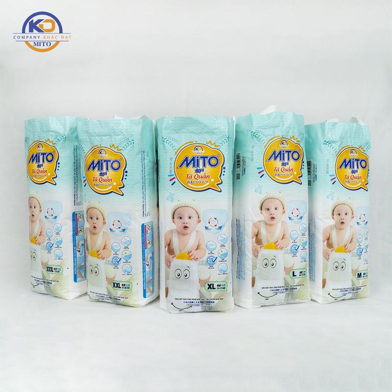 Product Introduction of [Mua 3 Tặng 1 Bịch Tã] Combo 3 Tã Quần Em Bé MITO Siêu Mỏng Thấm Hút Nhanh Thon Gọn Thoáng Khí Chống Hăm Không Tràn Từ Size M50 đến 4XL40 Cho Bé bim chobe 6
