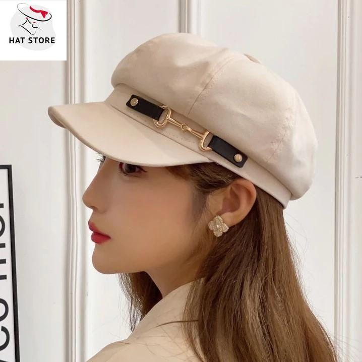 Mũ Beret luoi Trai Vải KAKI Thời Trang Thu Đông Phong Mũ Beret Lưỡi Trai Vải KAKI Thời Trang Thu Đông Phong Cách Vintage Cho Nữ P0748SMX Vintage . MVP048HATSTORE Women