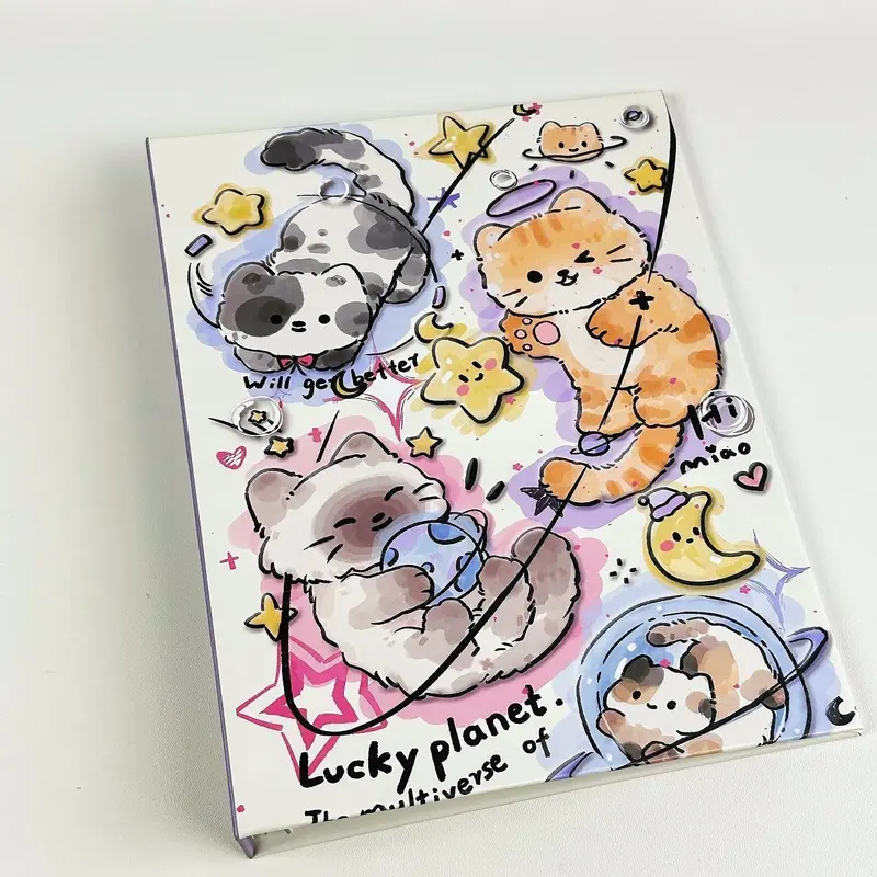 Binder A5 6 Còng “Lucky Planet” Chất Liệu Giấy Bìa Cứng - Binder Đựng Card 4 Ô, Album Đựng Ảnh Size A5 6