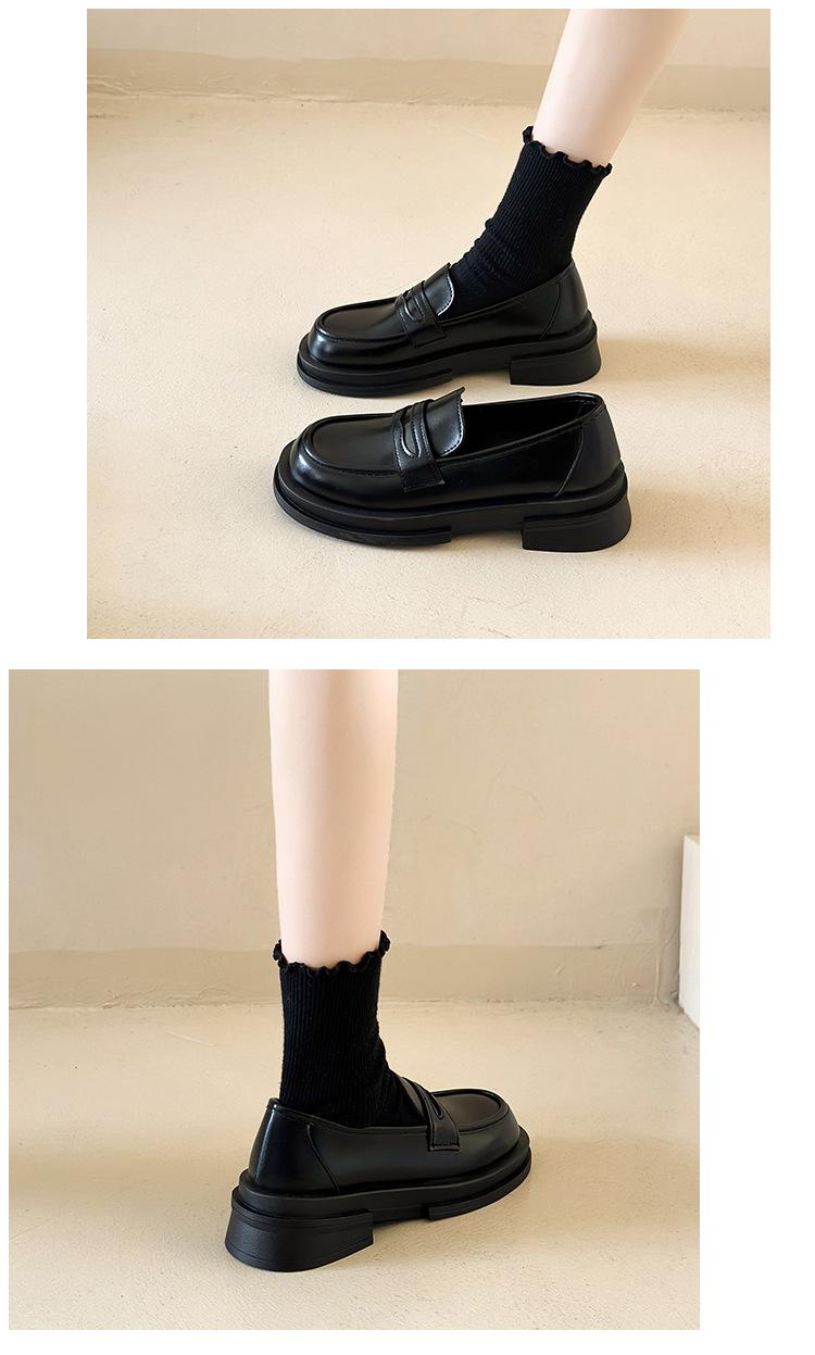 Product Introduction of Authentic Leather Loafers Women's 2024 Spring New Japanese JK Mary Jane Shoes Small Leather Shoes Slip-on Horsebit Buckle Pumps 23