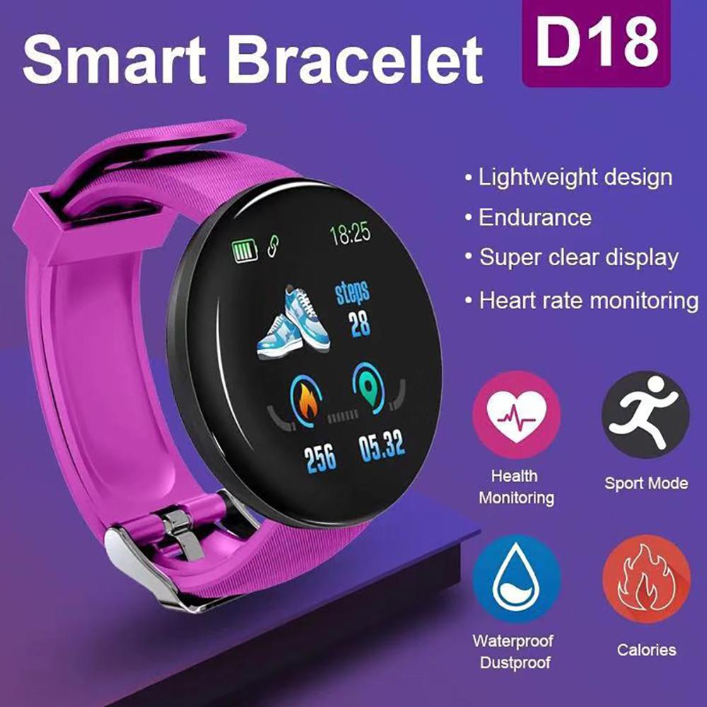 2025 New D18 Smart Watch Men Women Smartwatch Bracelet Heart Rate Blood Pressure Fitness Tracker Sport Smartband For Ios Android - Image 4