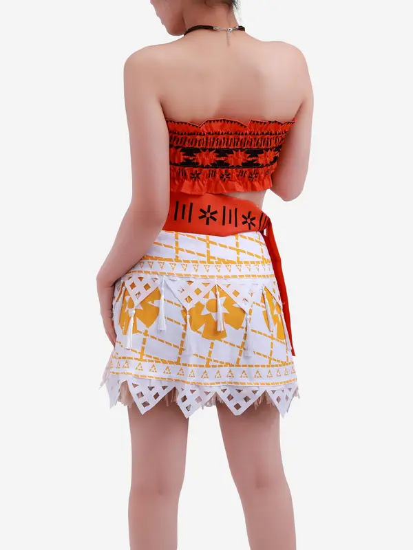 Women's Geometric Print Crop Tube Top & Skirt & Choker Three-piece Set, Boho Fashion Casual Outfits for Daily Holiday Vacation Wear, Women Clothes for All Seasons 1