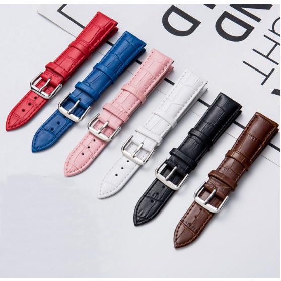 Dây đồng hồ da nam nữ da bò 8mm 10mm 12mm 14mm 16mm 18mm 20mm 22mm 10 12 14 16 18 20 22 mm