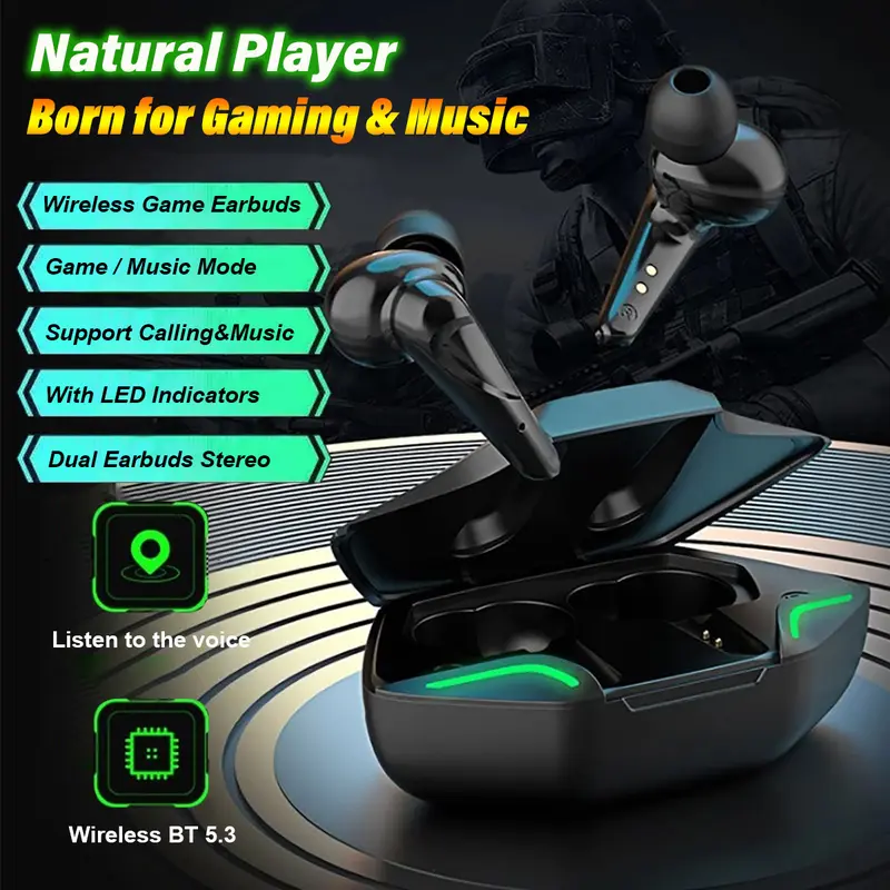 Tai ngheBluetooth không dây Esports, chuyên dụng, nghe nhạc, trò chơi, vẻ đẹp cao trong tai, thích hợp cho Android và Apple 3