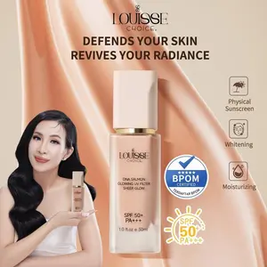 [LIVE]LOUISSE CHOICE DNA Salmon Glowing UV Filter Sheer Glow SPF 50+ PA+++ 30ml Physical Sunscreen Whitening and Repairing Moisturizing BPOM
