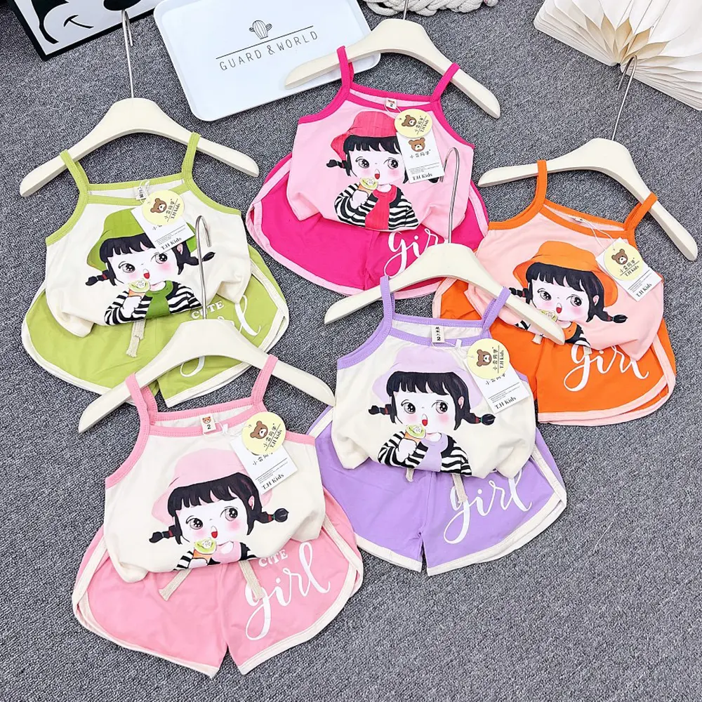 8-40kg Đồ bộ bé gái Sam kids bộ hai dây cho bé cotton mẻ mùa hè , quần áo bé gái dễ thương, quần áo trẻ em cao cấp