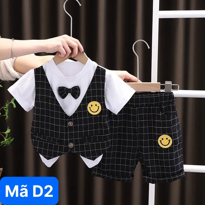 Quần Áo Trẻ Em Bé Trai Set Công Tử Phong Cách Style Lịch Sự Có Nơ Nhà MiDuKid Cho Bé