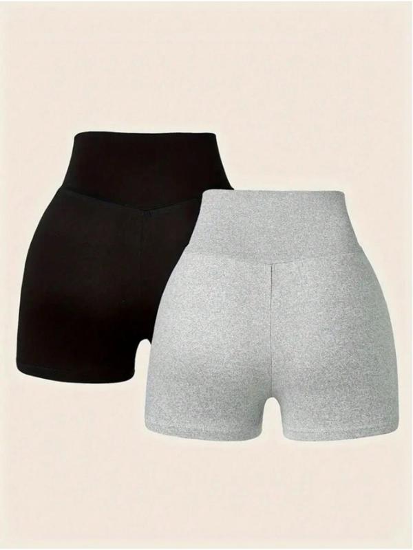 Women's Solid Color High Waist Shorts, Casual Comfy Breathable Skinny Shorts for Daily Wear, Ladies Bottoms for Spring & Fall 1