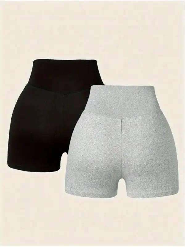 Women's Solid Color High Waist Shorts, Casual Comfy Breathable Skinny Shorts for Daily Wear, Ladies Bottoms for Spring & Fall 1