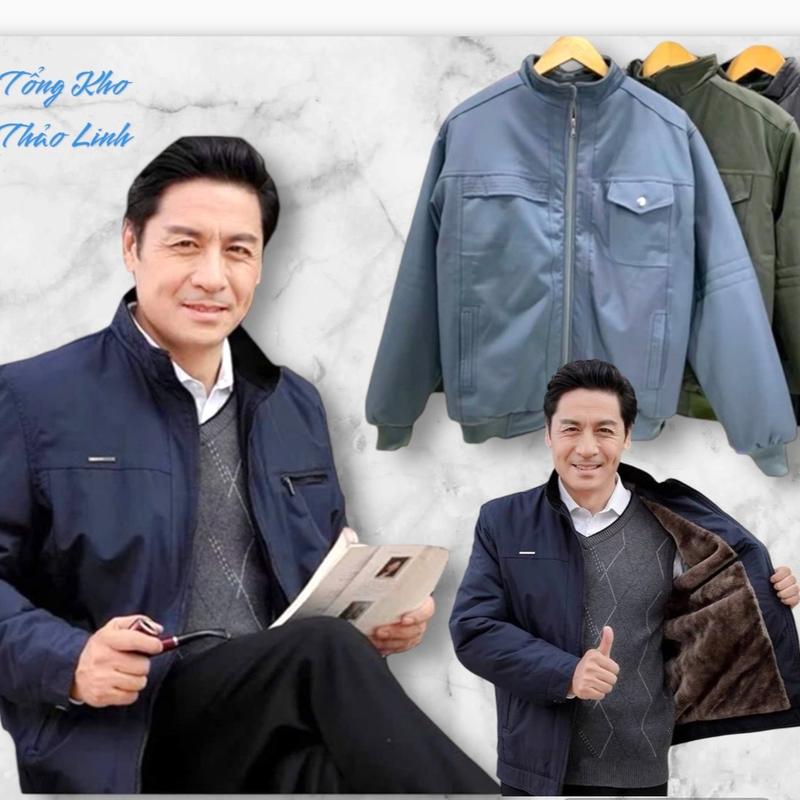 (Áo Ấm Tặng Bố) Áo Khoác Phao Nam Trung Niên Lót Lông Siêu Ấm Tặng Bố, Tặng Ông, Tặng Chồng Dày Dặn Loại 1 2025 Tết Xmas Jacket Menswear Đen