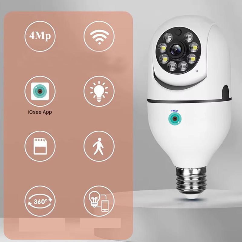 Camera wifi ICSEE Bóng Đèn , quay 360 độ , ban đêm có màu , đàm thoại 2 chiều , cảnh báo còi hú , tin nhắn , đàm thoại 2 chiều 6