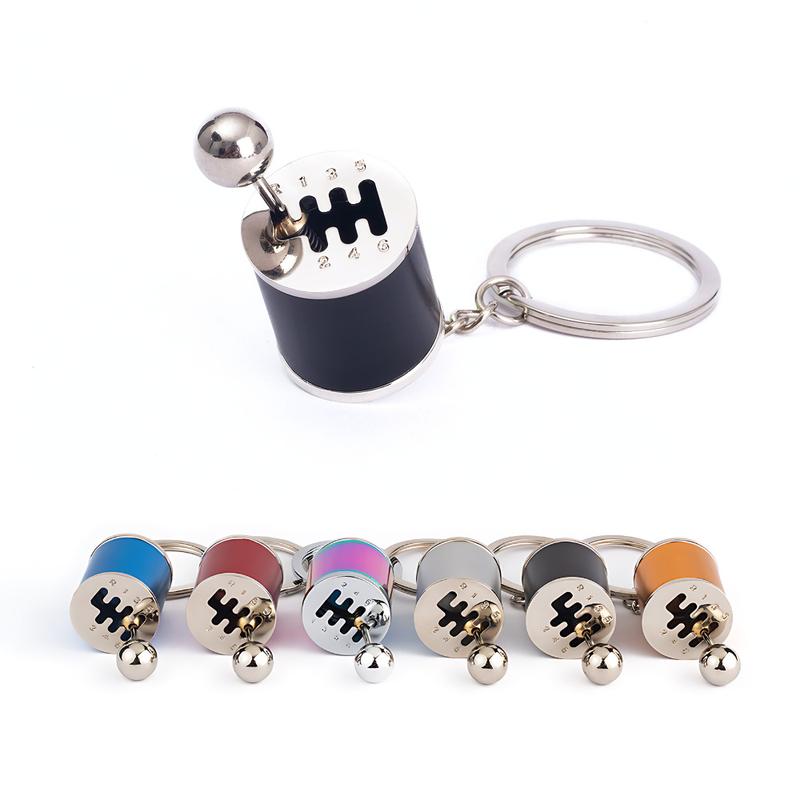 Car Hanging Gear Keychain, Metal Manual Six-Gear, Movable Shift, Key Pendants 3