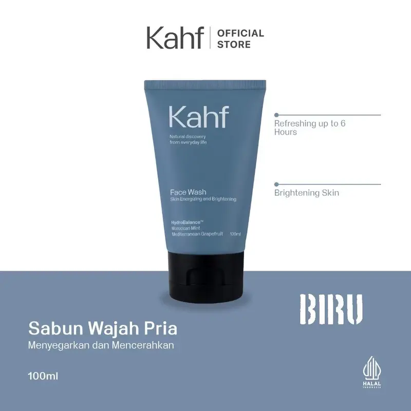 ￼KAHF Face Wash 100ml Sabun Wajah Pria  Mencerahkan Facial Cleanser 4