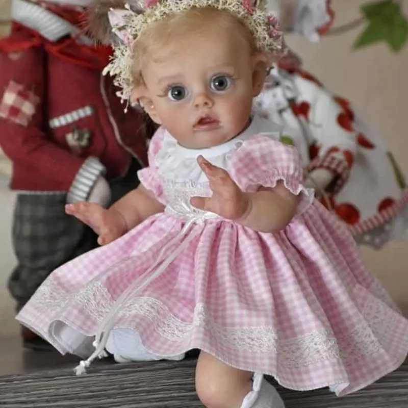 28CM Reborn Doll, Flo Fairy Elf Bebe Doll, Simulation Girl Doll for Granddaughter, Daughter, Stocking Fillers Gift