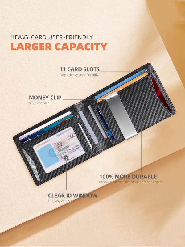 Men's Business Minimalist Fashion Bifold Wallet, Simple Plain Thin Multifunction Credit Card Holder, Trendy Rfid Wallet for Work & Daily Use As Gift for Men 5