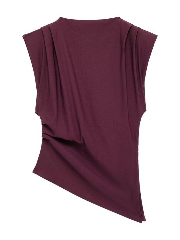 Women's Solid Color Top, Casual Sleeveless Top for Summer, Ladies Clothes for Daily Wear 5