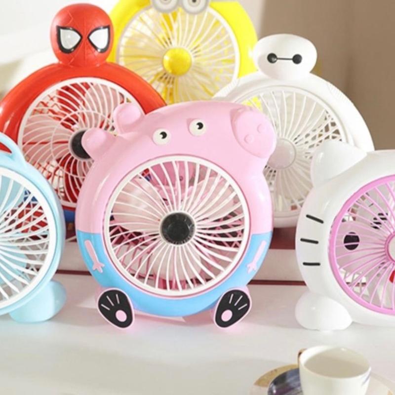 Quạt mini hình thú cute để bàn cắm điện văn phòng công xuất 20W chạy êm không ồn có núm điều khiển chế độ gió kích thước nhỏ gọn dễ sử dụng 