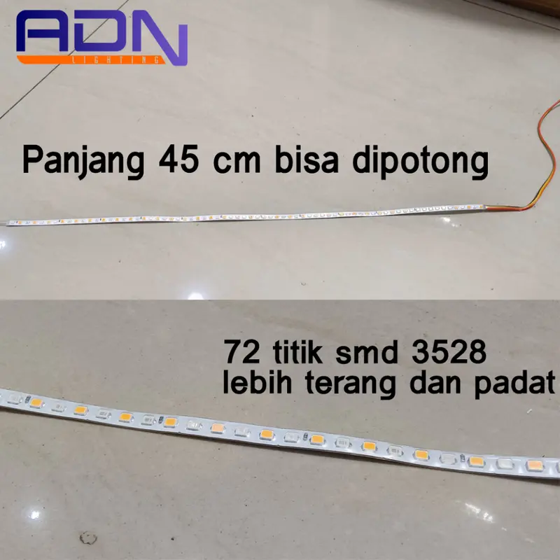 LED CACING CUMI 2 WARNA SENJA + REM 45 CM PLAT NOMOR ADN 1