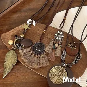 [Mxixi] Kalung Klasik Etnik dengan Tassel & Berbagai Motif Modis X242