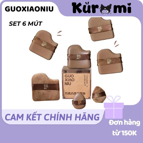 [HỎA TỐC HN-HCM] SET 6 Mút Guoxiaoniu Sôcôla Bánh Quy 6 mút Chuyên Dụng Trang Điểm Cố Định Trang Điểm Ướt KUROMI COSMETICS Mỹ Phẩm