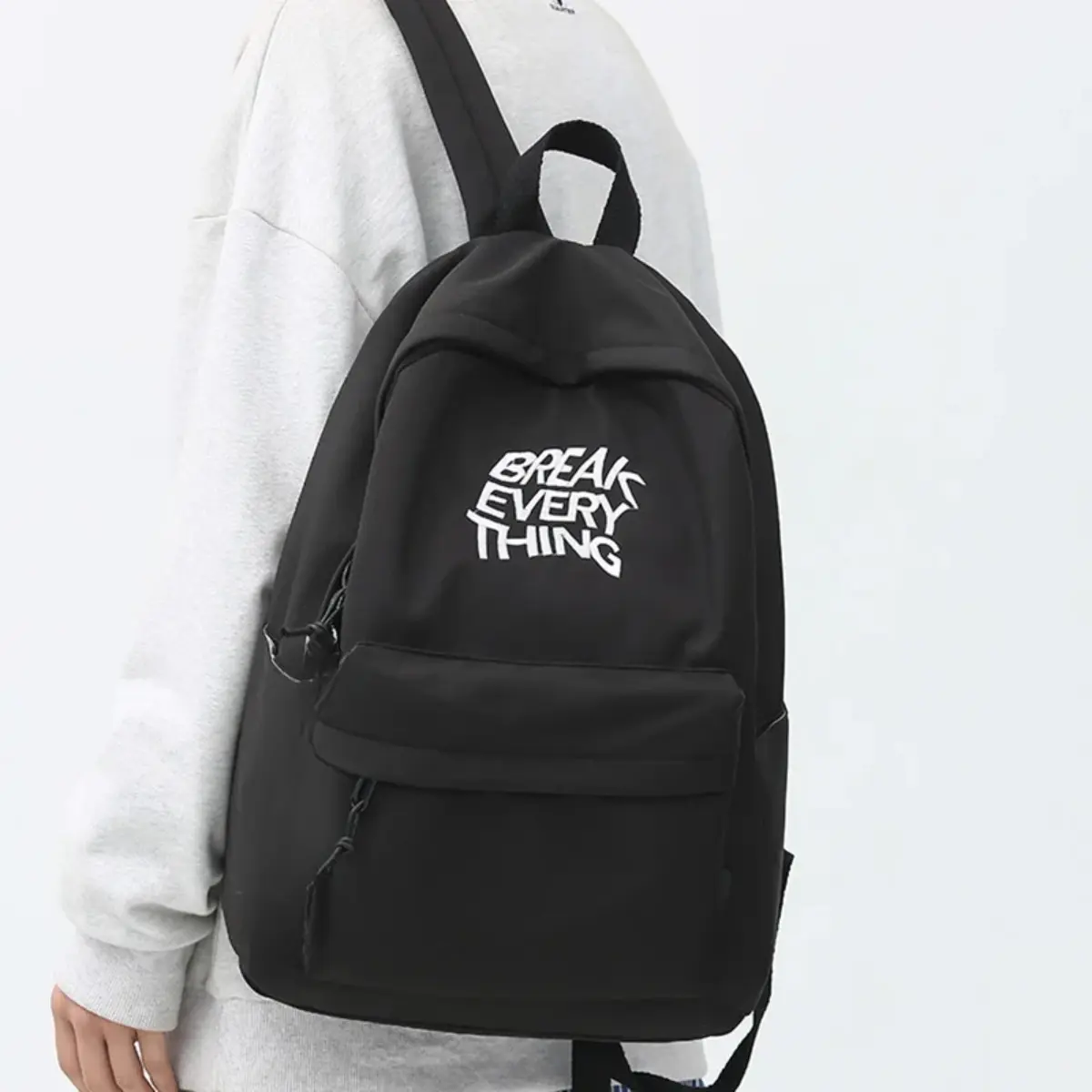 Tas Ransel Sekolah Break Every Thing Kanvas Backpack Wanita Pria