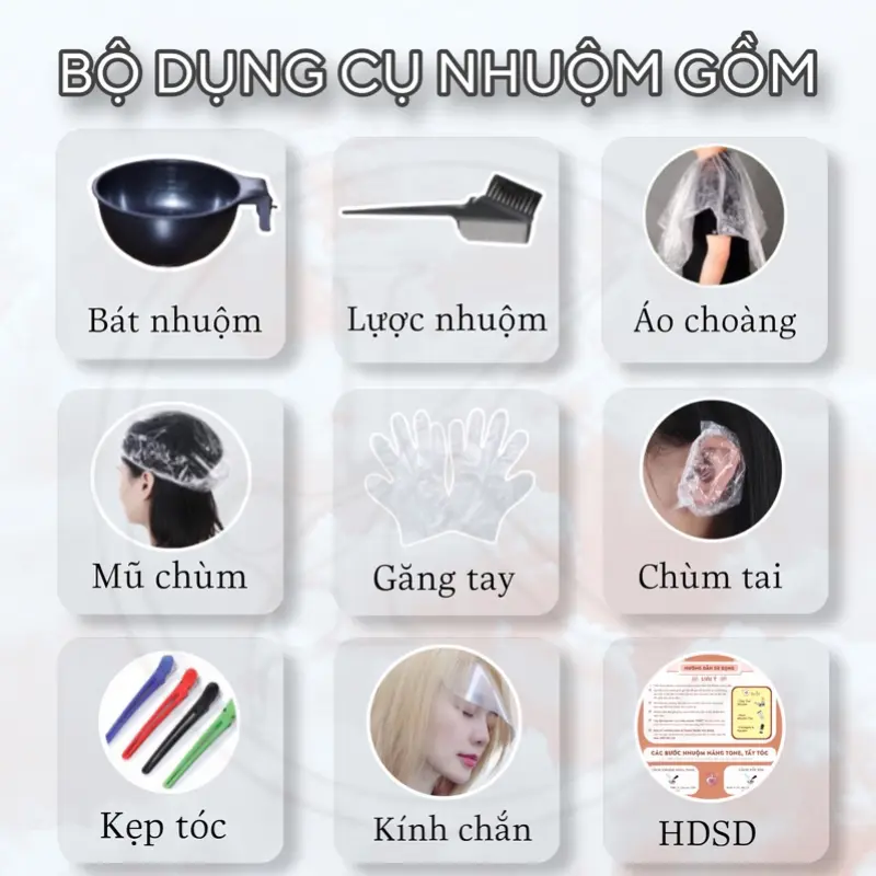 Dụng Cụ Nhuộm Tóc Cao Cấp - Khanh.Color  xịt kích mọc tóc dưỡng môi