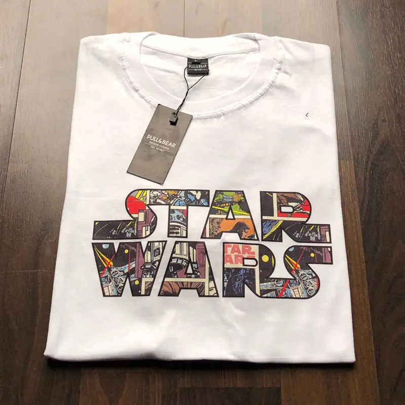 kaos starwars hitam putih branded tee   Baju Combed Katun