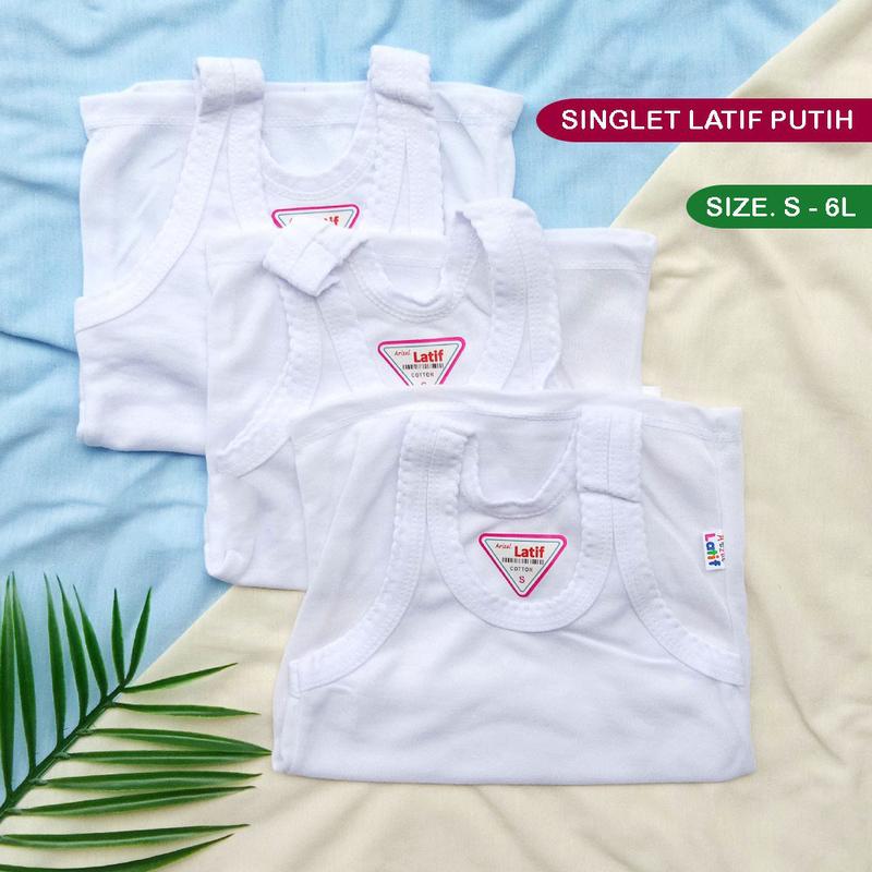3 Pcs Kaus Dalam Al Latif / Sunflower - Pakaian Dalam / Singlet Anak Laki Laki / Perempuan 2