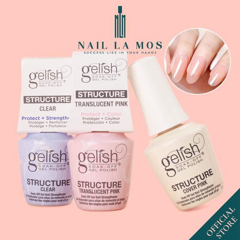 Cứng móng Structure Gelish nhập khẩu Mỹ chính hãng 15ml - Sơn dưỡng bảo vệ móng có màu gel nối móng Clear Cover Pink