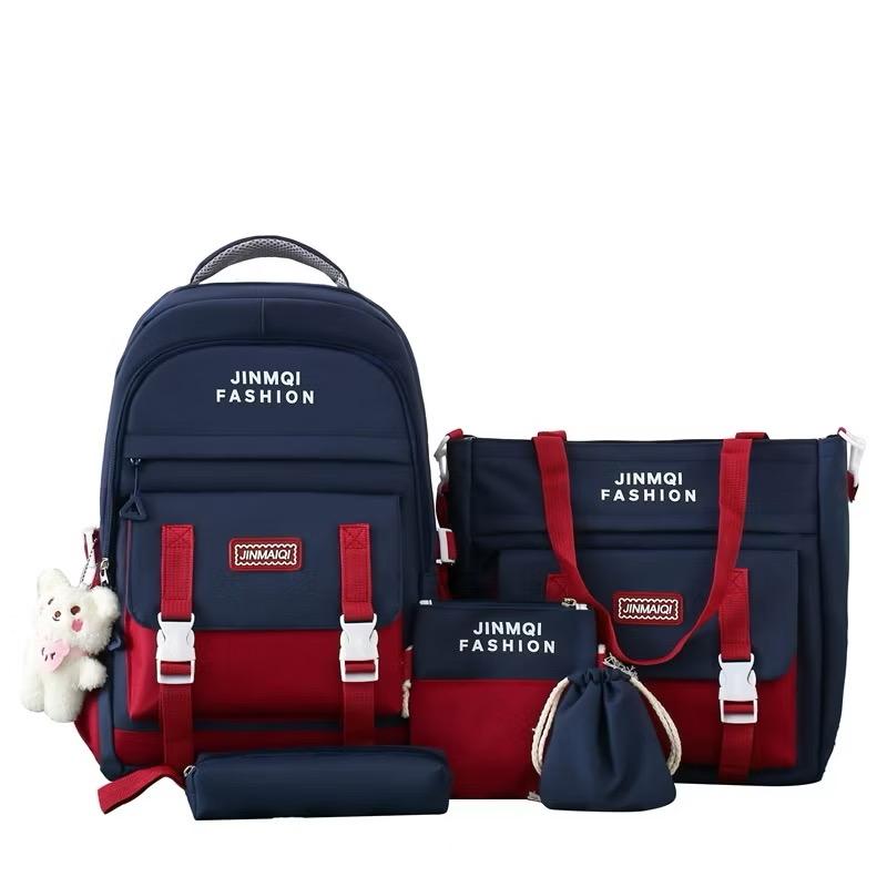 Combo 4 món balo túi tote bóp bút đi học đi chơi vải BỐ chống nước cho học sinh cấp 1 2 3 giá rẽ - Backpack, Đeo Vai