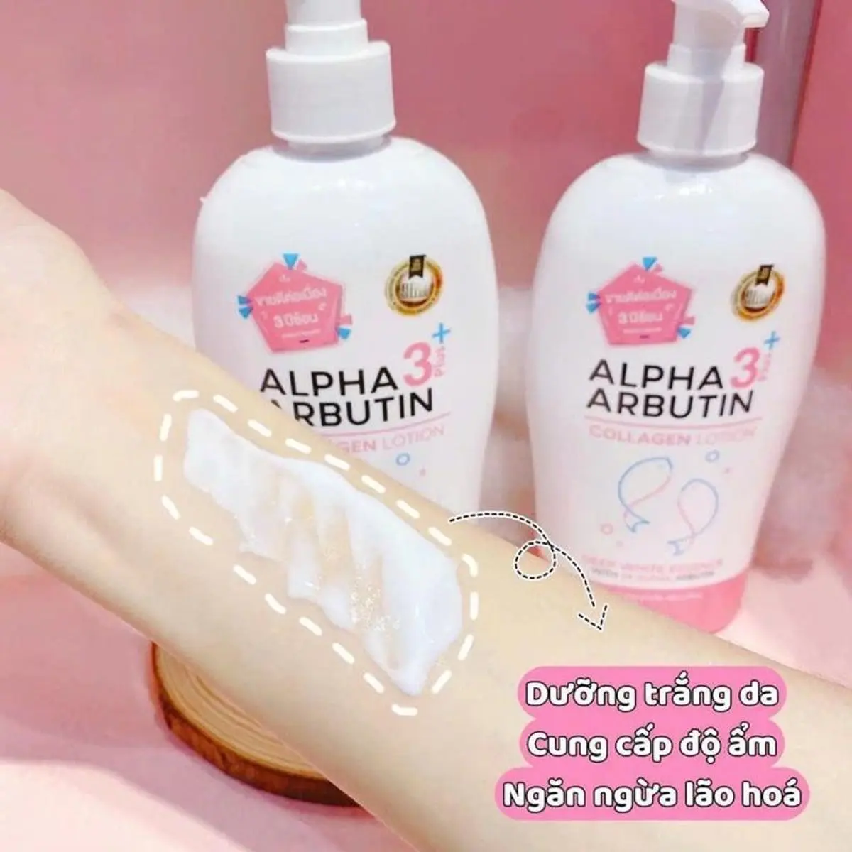 [ Chuẩn Thái ] sưɑ~ Dưỡng Thể Trắng Da Alpha Arbutin Collagen Lotion 3 Plus Thái Lan 500ml Nữ duong trang whitening  body