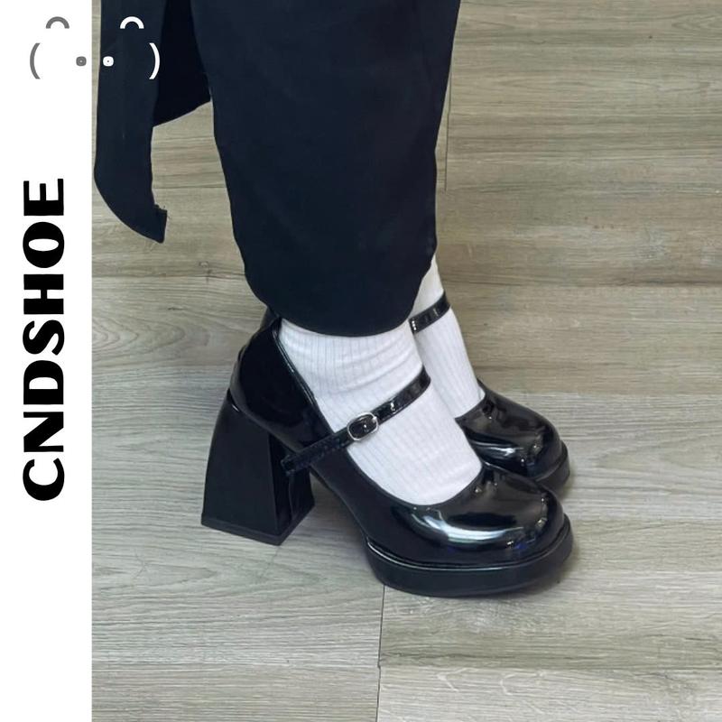 (LOẠI 1) GIÀY  NỮ ĐẾ CAO 9CM - GIÀY DA BÚP BÊ NỮ MARY JANE ULZZANG Shoes Jean Nhung Cao Su loli Lolita bup be xinh độn