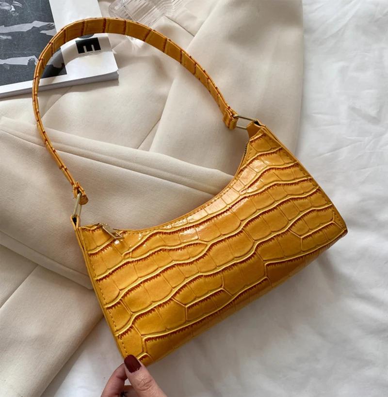 Product Introduction of Fashion PU Leather Bags for Women Alligator Pattern Armpit Handbag Female Small Underarm Messenger Bag Purse 15