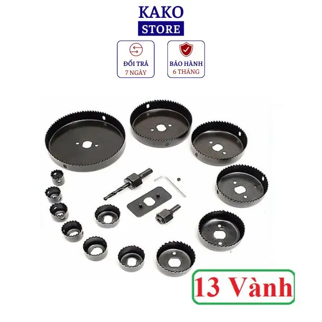 Mũi khoan khoét lỗ tròn thạch cao, gỗ, nhựa, alu - 13 size vành khoét 19, 22, 25, 28, 32, 38, 44, 54, 64, 76, 89, 102, Ø127mm 0