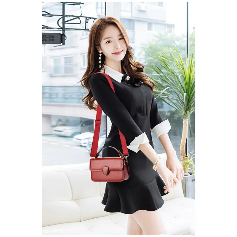 Túi Vuông, Thời Trang, Bán Chạy, Dành Cho Người Đi Làm, Túi Có Nắp Đeo Chéo Cầm Tay Nữ, Túi Đeo Vai Sức Chứa Lớn, [Nguồn] Bag túi xách  đỏ đô túi  charles keith 7