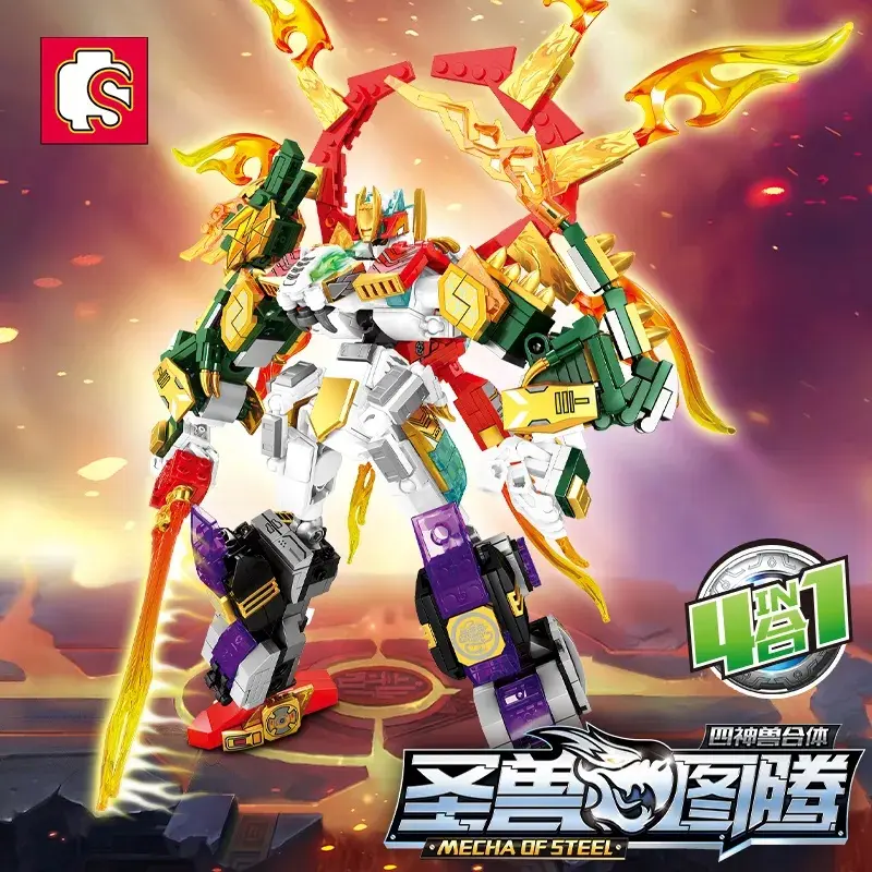 Brick Robot Legend - Mecha of Steel 4in1 Mythical Beast Mainan Balok Toys 0