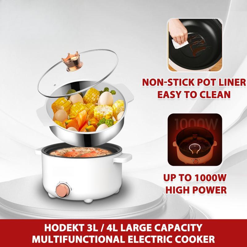 HODEKT Multi Cooker Electric Cooker 3L/4L 800W-1000W Non-Stick Pot WIth ...