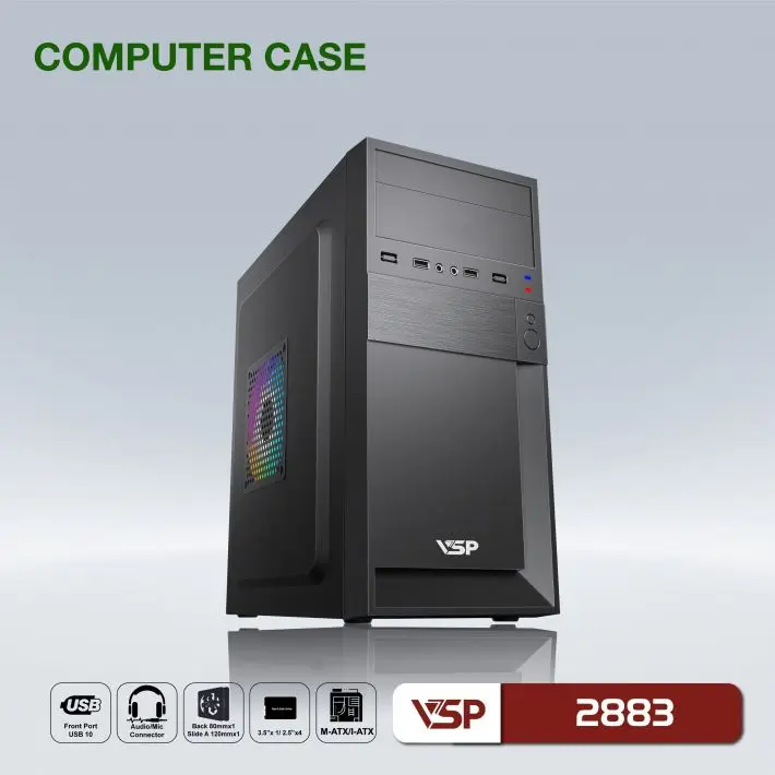 Vỏ Case Máy Tính Văn Phòng VSP-Magic 2879-2884-2886-M08-A03 (Ngẫu Nhiên) - Màu Đen