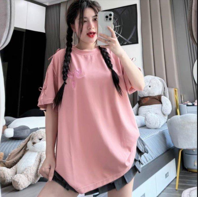 Áo thun nữ đính nơ tay dáng rộng tay lỡ siêu đẹp 6