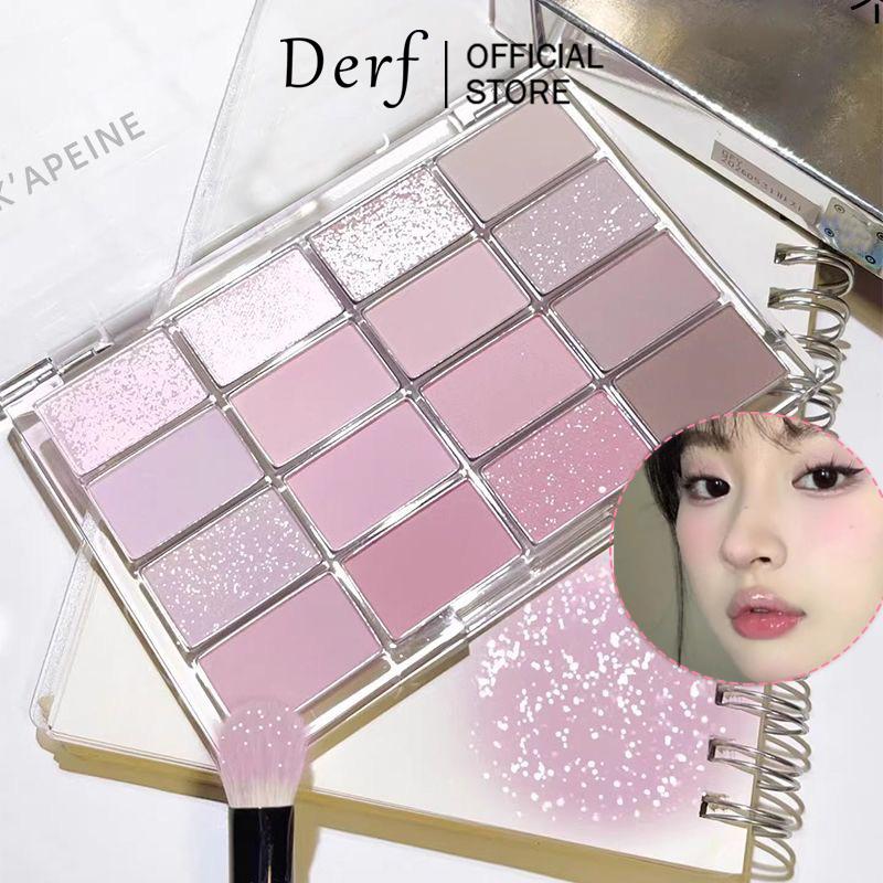 COD Bảng Phấn Mắt Hoa Hồng Khói 16 Màu Ngọc Trai Xám Lì Hồng Màu Đất Phấn Mắt Ánh Sáng Lung Linh Lâu Trôi Làm Sáng Đường Viền Phấn Má Hồng Mềm Mịn Bút Bắt Sáng Không Dễ Bay Bảng Màu Trang Điểm Mắt Quyến Rũ Hàn Quốc Cosmetic Mỹ Phẩm