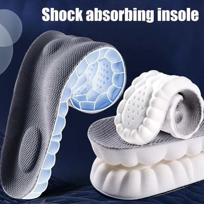 Đế Lót Giày Thể Thao 4D, Đế Chạy Siêu Mềm Cho Bàn Chân, Giỏ Hấp Thụ Sốc, Đế Giày, Hỗ Trợ Vòm 0