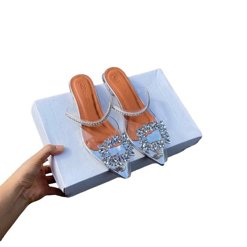  Dép sandal nữ gót 2cm quai Mika dây đá . đính đá hoa mặt trời và hoa đá vuông . Dép nữ . Hở mũi GiàY DéP Shoes Đồng Jean 
