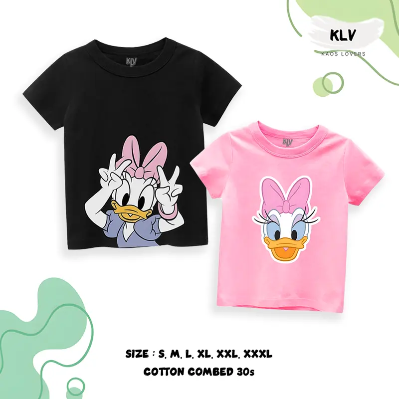 Kaos Tshirt Anak perempuan Daisy Duck Original Distro 30s Sablon Fashion Cewe 0
