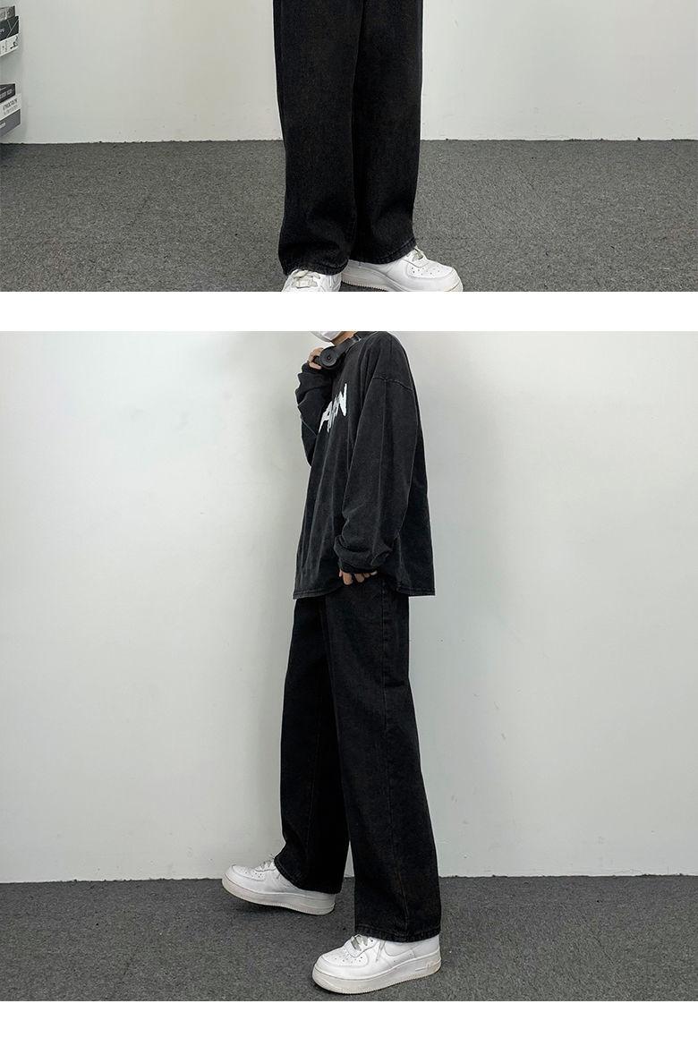 Product Introduction of Quần Dài Denim, Phong Cách Mỹ Mới, Thời Trang Đường Phố Cao Cấp Ins, Dễ Phối Đồ Dáng Rộng Vừa Vặn, Cắt Thẳng, Ống Rộng, Quần Thường Ngày Thích Hợp Cho Nam Và Nữ 10